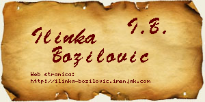 Ilinka Božilović vizit kartica